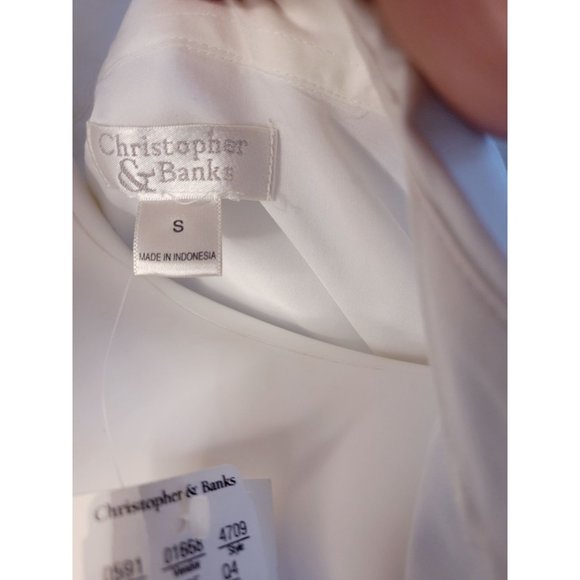 Christopher & Banks White Button Down Blouse Size Small NWT Womens S - Picture 4 of 7
